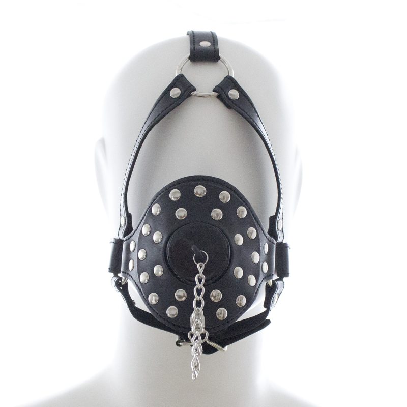 Humiliation Funnel Gag with Adjustable Head Harness - Toilet Lid Design for BDSM Play