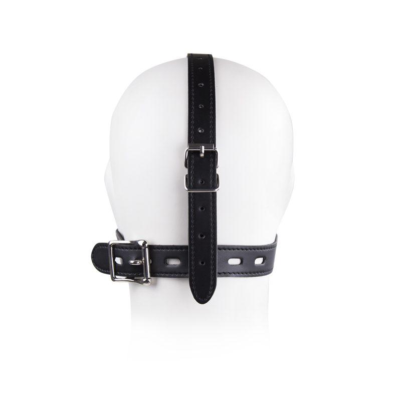 Humiliation Funnel Gag with Adjustable Head Harness - Toilet Lid Design for BDSM Play