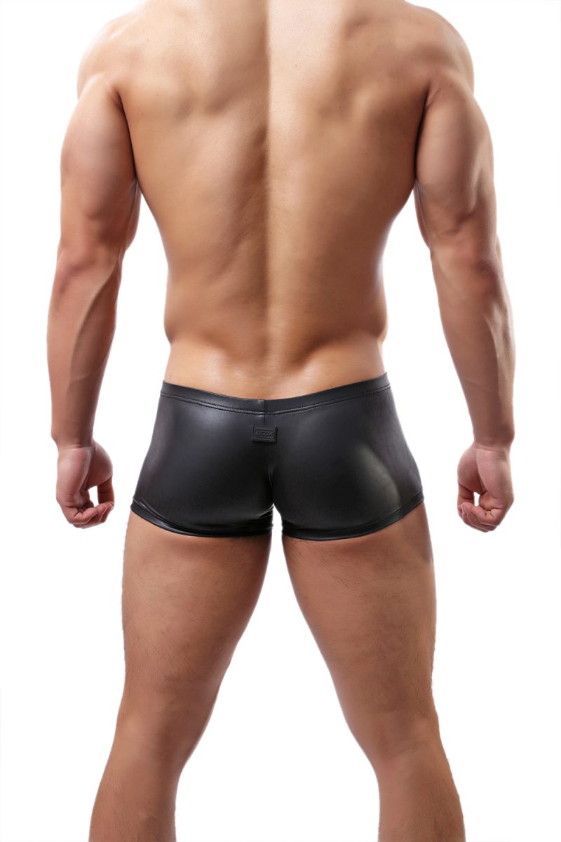 Fitted PU Faux Leather Boxer Briefs Back
