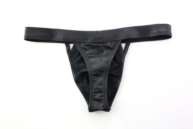 Men’s PU Faux Leather Thong Underwear